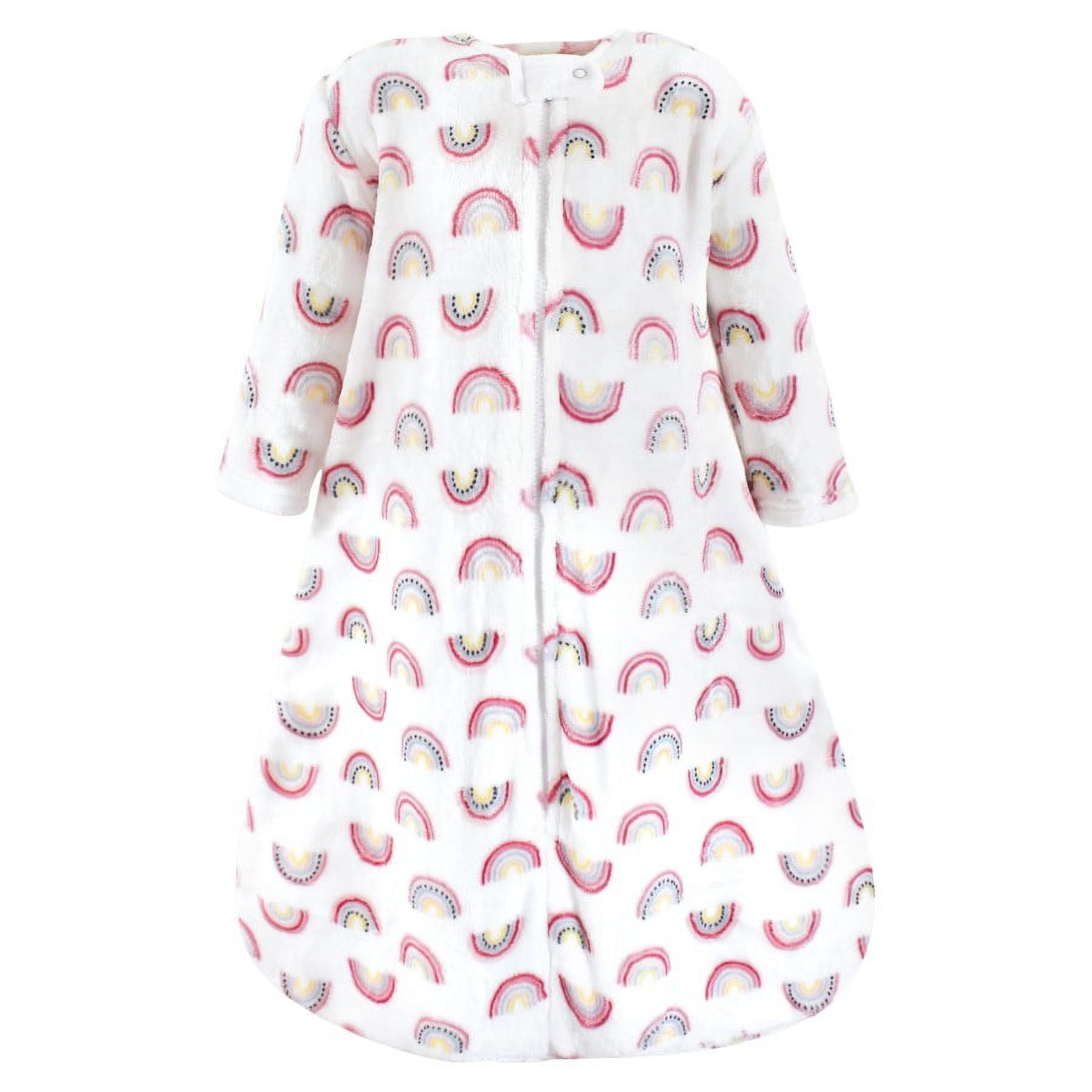 Hudson Baby Infant Girl Plush Sleeping Bag, Sack, Blanket, Long-Sleeve Modern Rainbow, 18-24 Months