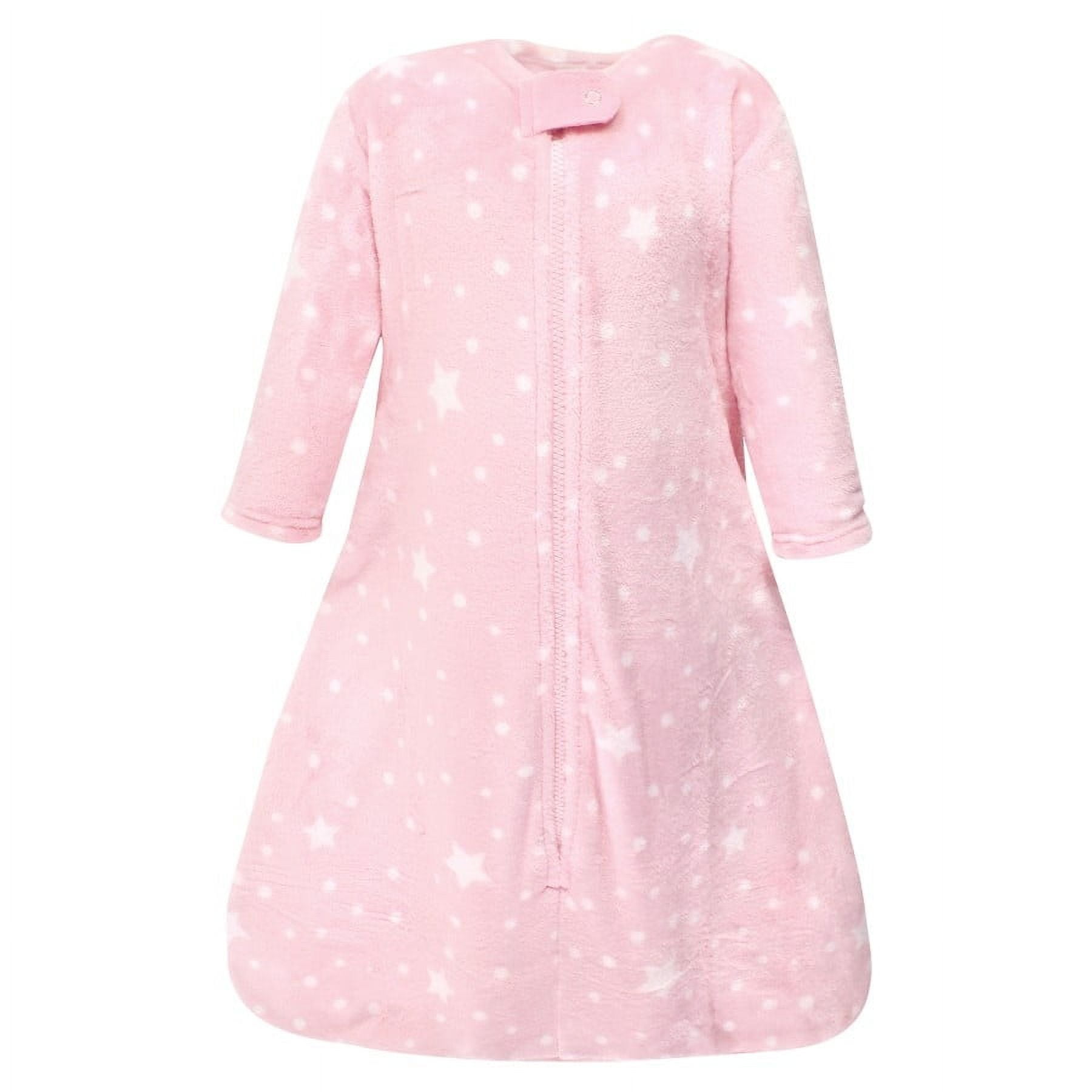 Hudson Baby Infant Girl Plush Sleeping Bag, Sack, Blanket, Long-Sleeve Night Sky, 18-24 Months