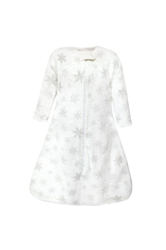 Infant Girl Plush Sleeping Bag, Sack, Blanket, Long-Sleeve Snowflakes, 0-6 Months