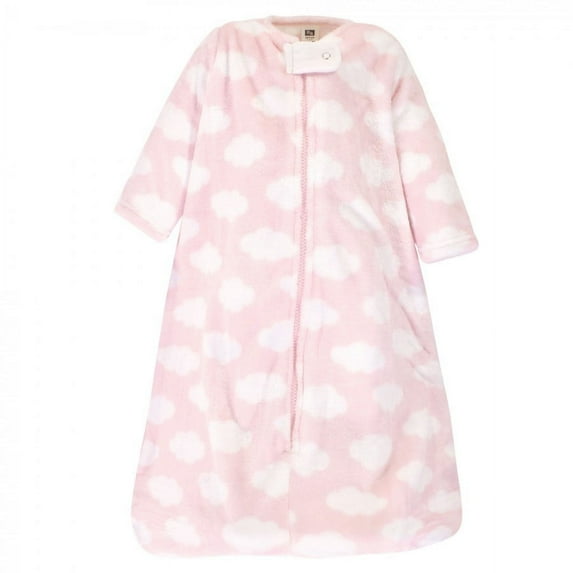 Hudson Baby Infant Girl Plush Sleeping Bag, Sack, Blanket, Pink Clouds, 6-12 Months