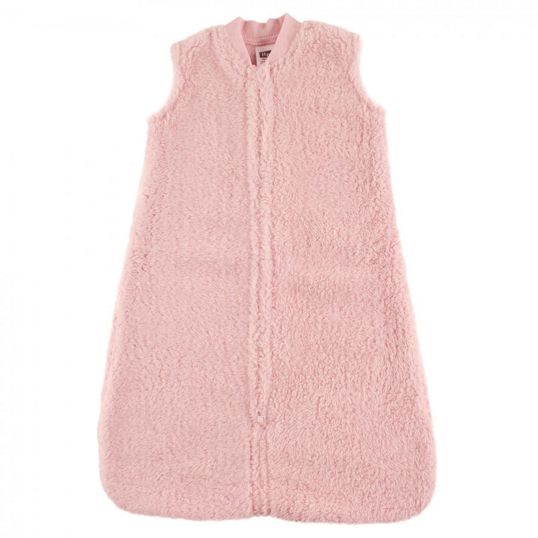 Hudson Baby Infant Girl Plush Sleeping Bag, Sack, Blanket, Pink Faux Shearling, 12-18 Months