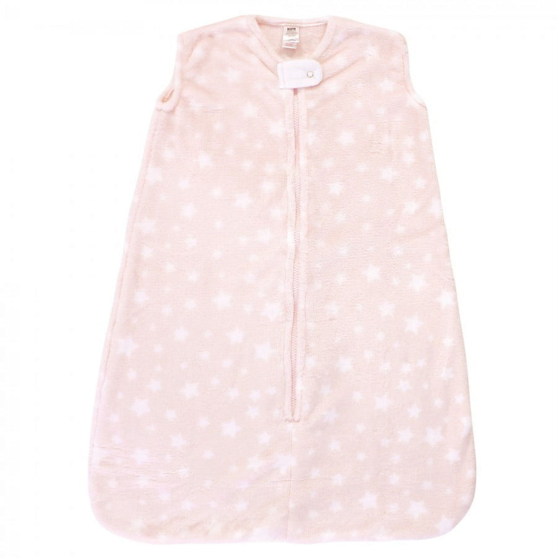 Hudson Baby Infant Girl Plush Sleeping Bag, Sack, Blanket, Pink Star, 18-24 Months
