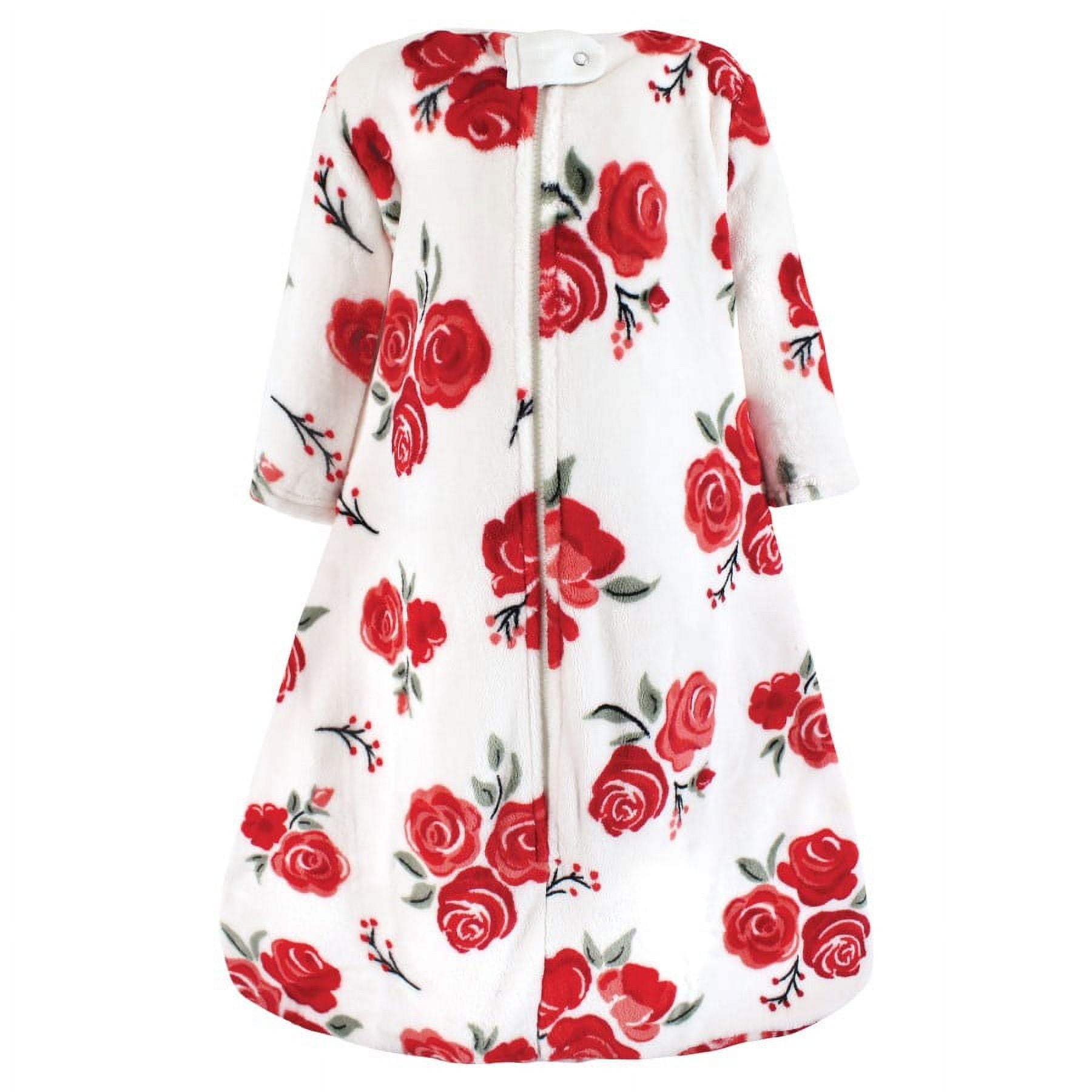 Hudson Baby Infant Girl Plush Sleeping Bag, Sack, Blanket, Red Rose, 18-24 Months