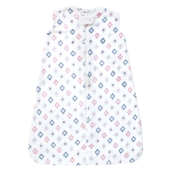 Hudson Baby Infant Girl Plush Sleeping Bag, Sack, Blanket, Sleeveless Diamond, 12-18 Months