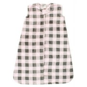 Hudson Baby Infant Girl Plush Sleeveless Sleeping Bag, Sack, Blanket, Pink Gray Plaid, 0-6 Months