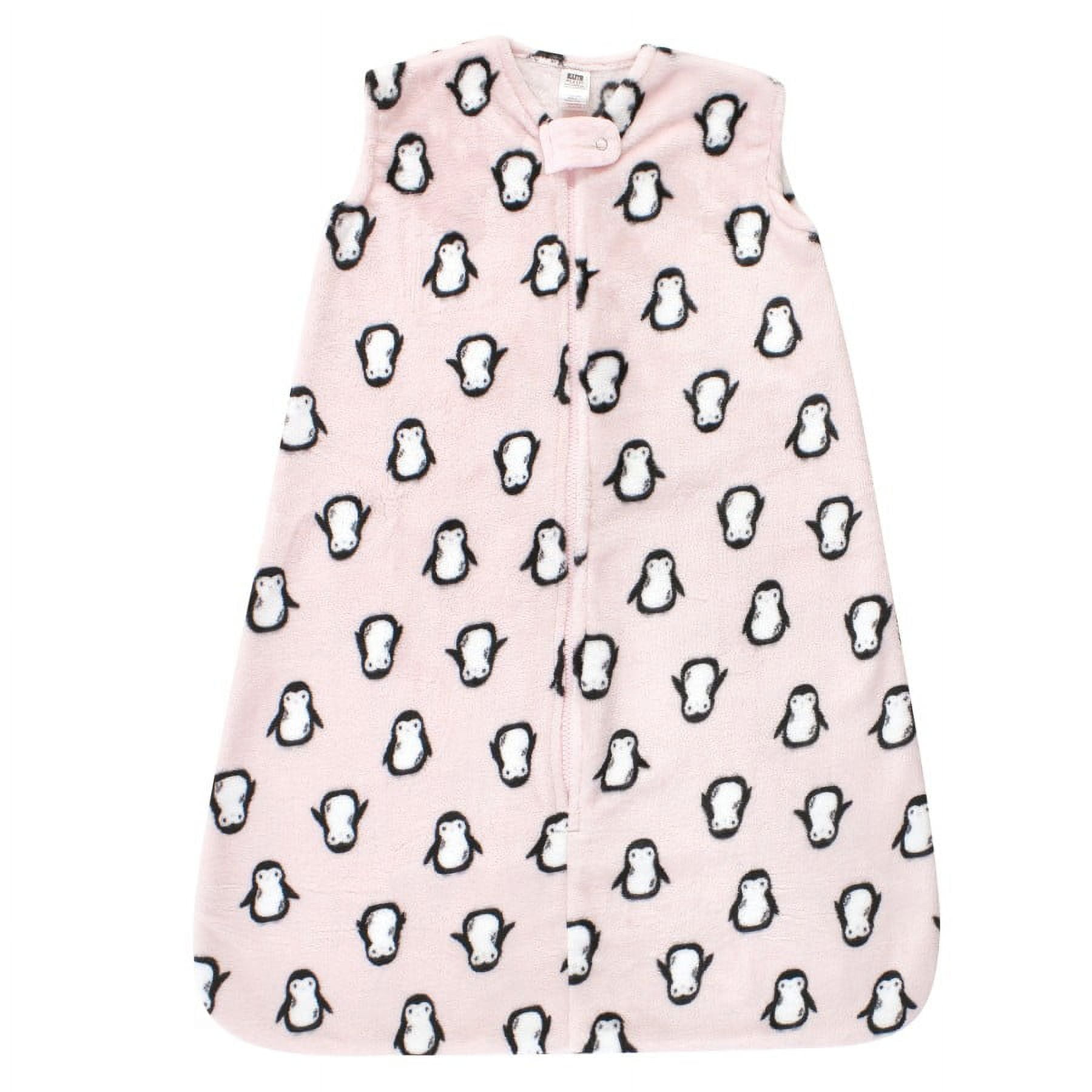 Hudson Baby Infant Girl Plush Sleeveless Sleeping Bag, Sack, Blanket, Pink Penguin, 18-24 Months