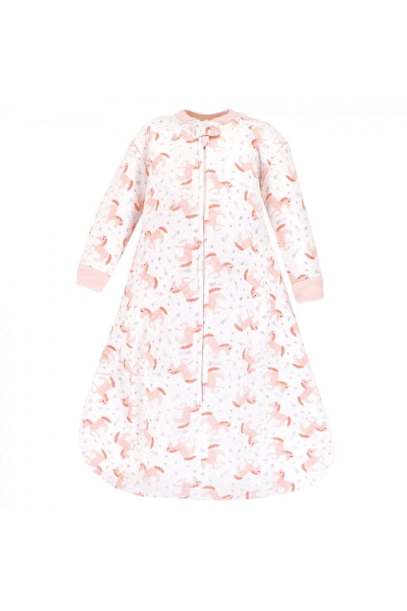 Infant Girl Premium Quilted Long Sleeve Sleeping Bag and Wearable Blanket, Coral Unicorn, 12-18 Months