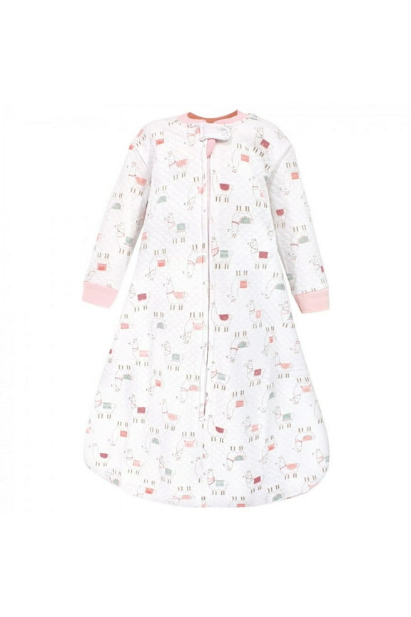 Infant Girl Premium Quilted Long Sleeve Sleeping Bag and Wearable Blanket, Llama, 12-18 Months