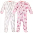 thumbnail image 1 of Hudson Baby Infant Girl Premium Quilted Zipper Sleep and Play 2pk, Pink Navy Floral, 6-9 Months, 1 of 2
