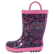Infant Girl Rain Boots, Paisley Punch, 8 Toddler