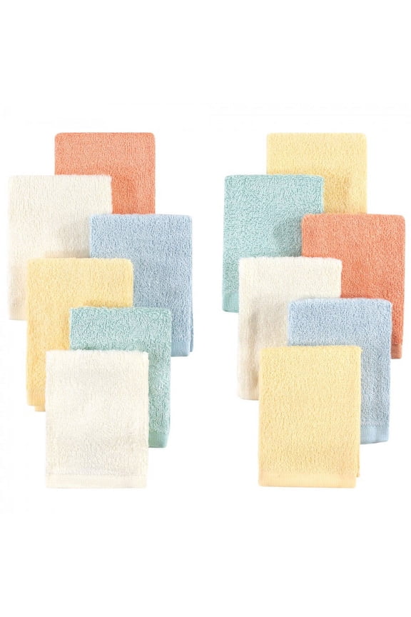 Infant Girl Rayon from Bamboo Woven Washcloths 12pk, Soft Neutral, One Size