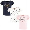 thumbnail image 1 of Hudson Baby Infant Girl Short Sleeve T-Shirts, Girl Mommy Pink Navy, 5 Toddler, 1 of 5