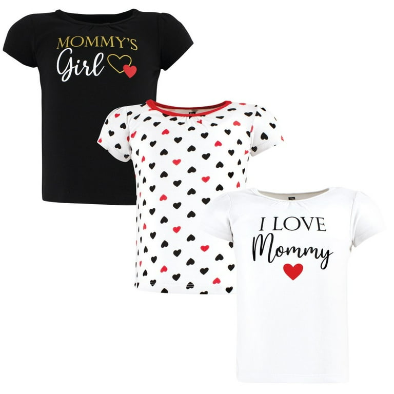Hudson Baby Infant Girl Short Sleeve T-Shirts, Girl Mommy