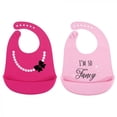 thumbnail image 1 of Hudson Baby Infant Girl Silicone Bibs 2pk, Fancy, One Size, 1 of 2