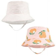 Hudson Baby Infant Girl Sun Protection Hat, Oranges Stripe, 0-12 Months