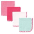 thumbnail image 1 of Hudson Baby Infant Girl Super Soft Cotton Washcloths, Lattice, One Size, 1 of 2