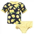 thumbnail image 1 of Hudson Baby Infant Girl Swim Rashguard Set, 2-pcs, 12-18 Months, Navy Lemon, 1 of 4