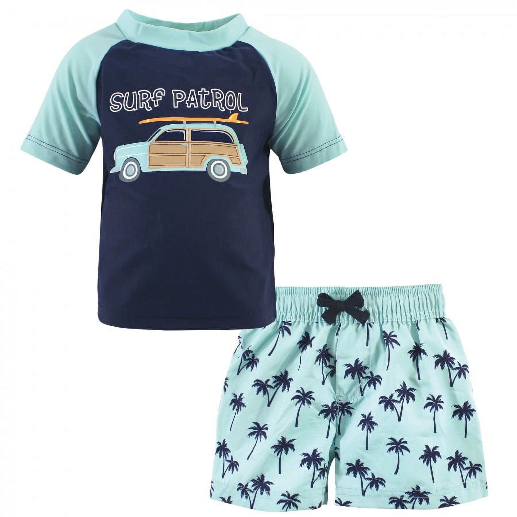 Hudson Baby Infant Girl Swim Rashguard Set, Mermaid At Heart, 3-6 Months