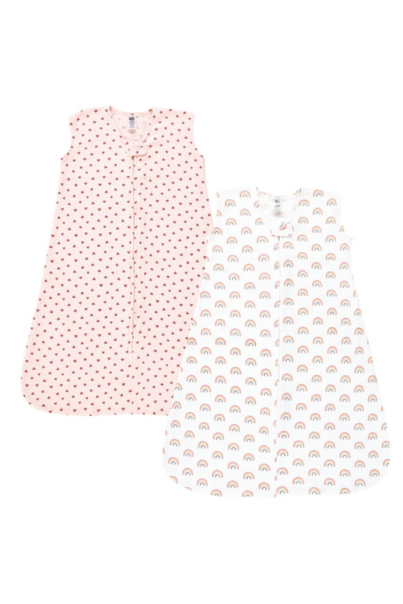 Infant Girl Thermal Sleeveless Sleeping Bag 2pk, Creative Rainbows, 6-12 Months