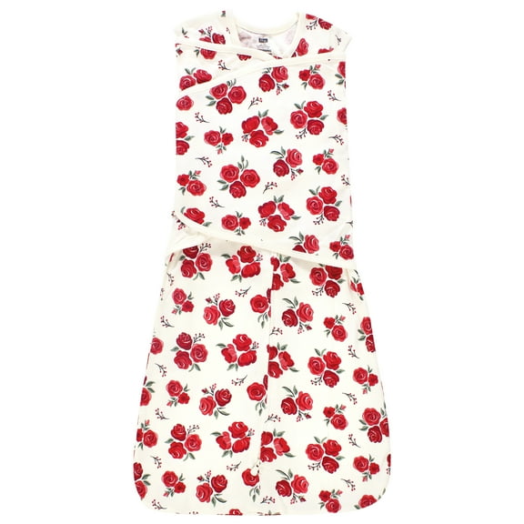 Hudson Baby Infant Girls Convertible Swaddle Sleep Sack, Red Rose, 3-9 Months