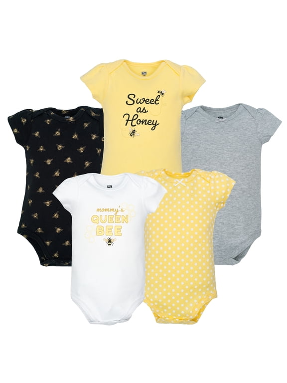 Infant Girls Cotton Bodysuits 5-Pack, Queen Bee, Preemie