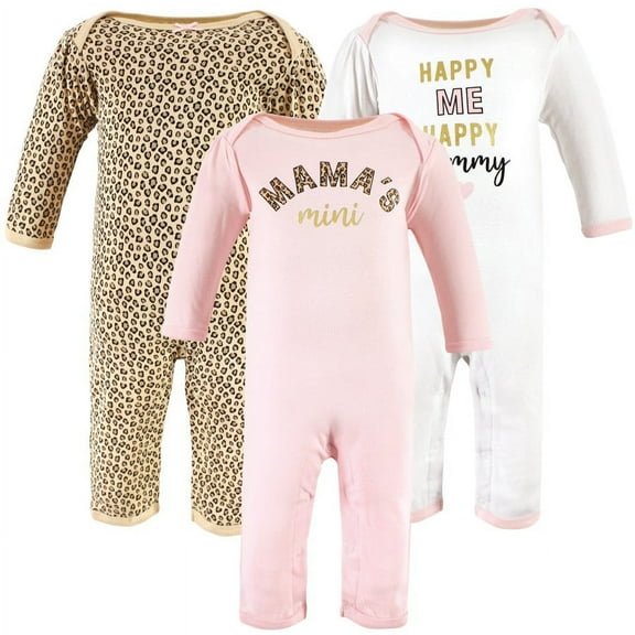 Hudson Baby Infant Girls Cotton Coveralls, Leopard Mamas Mini, 6-9 Months