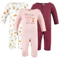 thumbnail image 1 of Hudson Baby Infant Girls Cotton Coveralls, Pumpkin Spice Date, 0-3 Months, 1 of 5