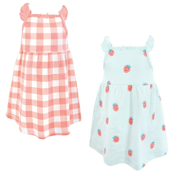 Hudson Baby Infant Girls Cotton Dresses, Gingham Berry, 0-3 Months
