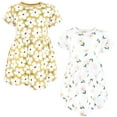 thumbnail image 1 of Hudson Baby Infant Girls Cotton Dresses, Gold Sage Floral, 18-24 Months, 1 of 3