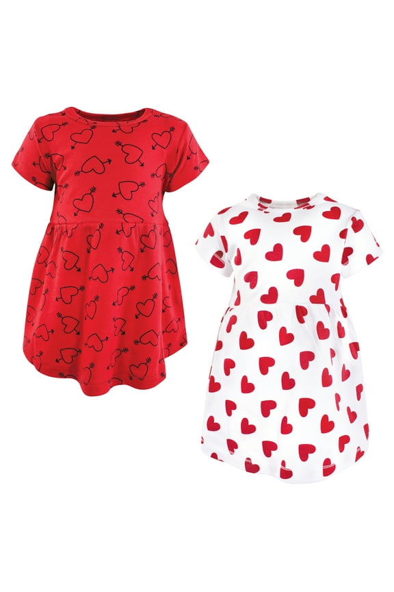Infant Girls Cotton Dresses, Love Hearts, 4T