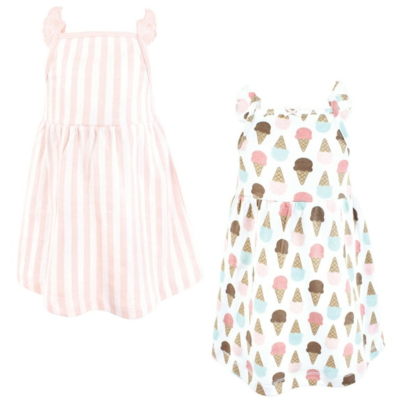 Hudson Baby Infant Girls Cotton Dresses, Melt My Heart Ice Cream, 6-9 Months