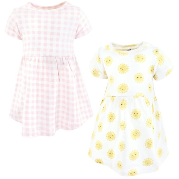 Hudson Baby Infant Girls Cotton Dresses, Sunshine, 6-9 Months