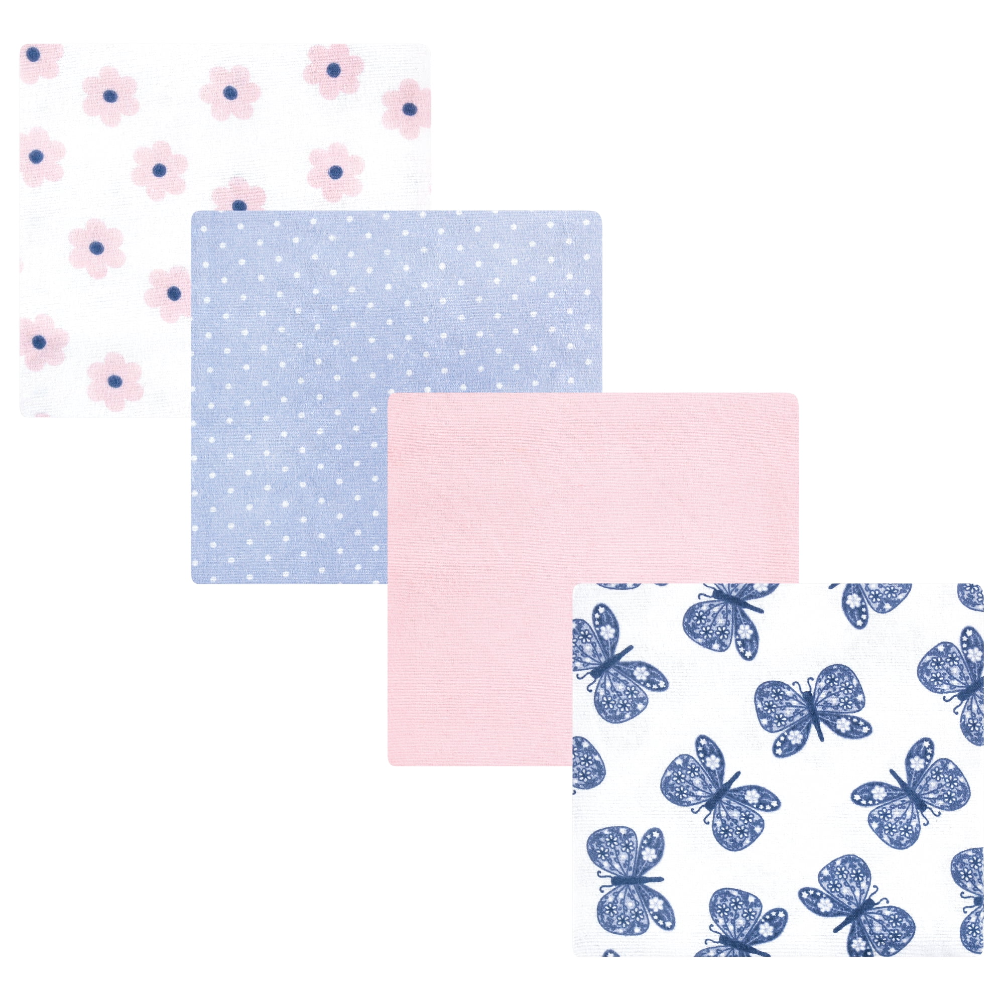 Hudson Baby Unisex Baby Cotton Poly Flannel Receiving Blankets, Beautiful Butterfly, One Size