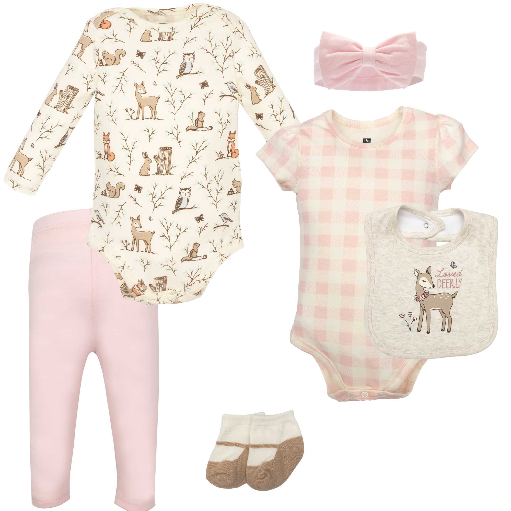 Hudson Baby Infant Girls Cotton Layette Set, Enchanted Forest, 9-12 Months