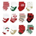 thumbnail image 1 of Hudson Baby Infant Girls Cotton Rich Newborn and Terry Socks, 12 Days Of Christmas Girl, 0-6 Months, 1 of 8
