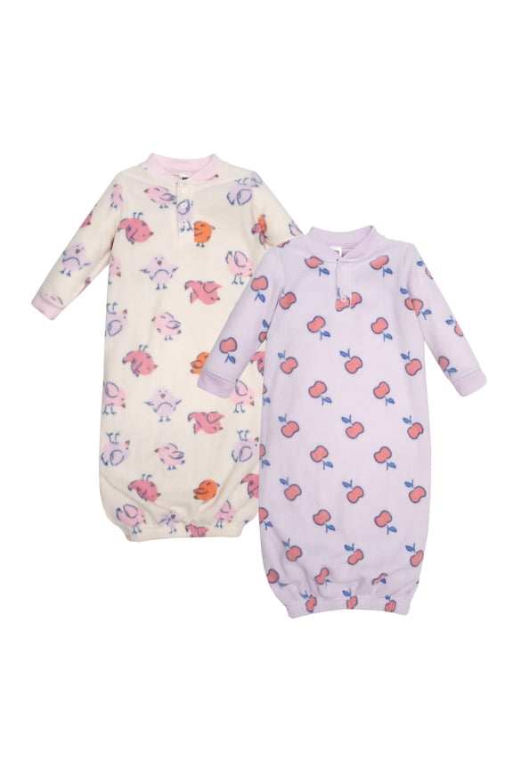 Infant Girls Fleece Gowns, Baby Bird, Preemie-Newborn