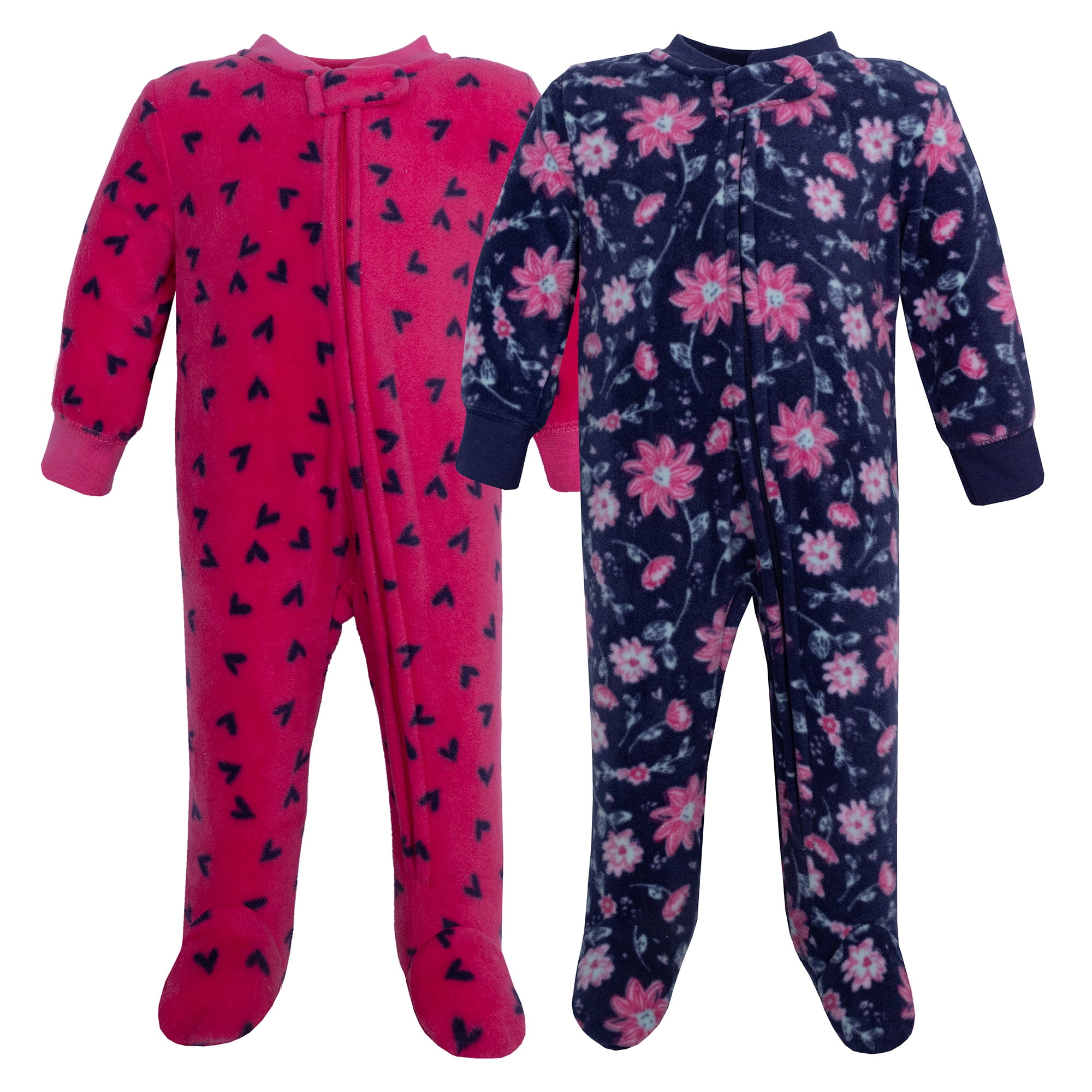 Hudson Baby Infant Girls Fleece Sleep and Play, Botanical&nbsp;, Newborn
