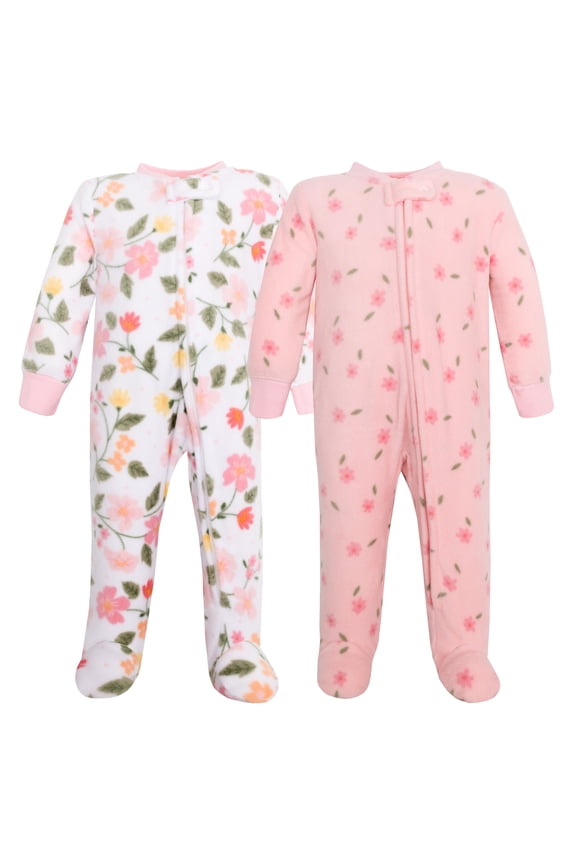 Infant Girls Fleece Sleep and Play, Family Floral, Newborn