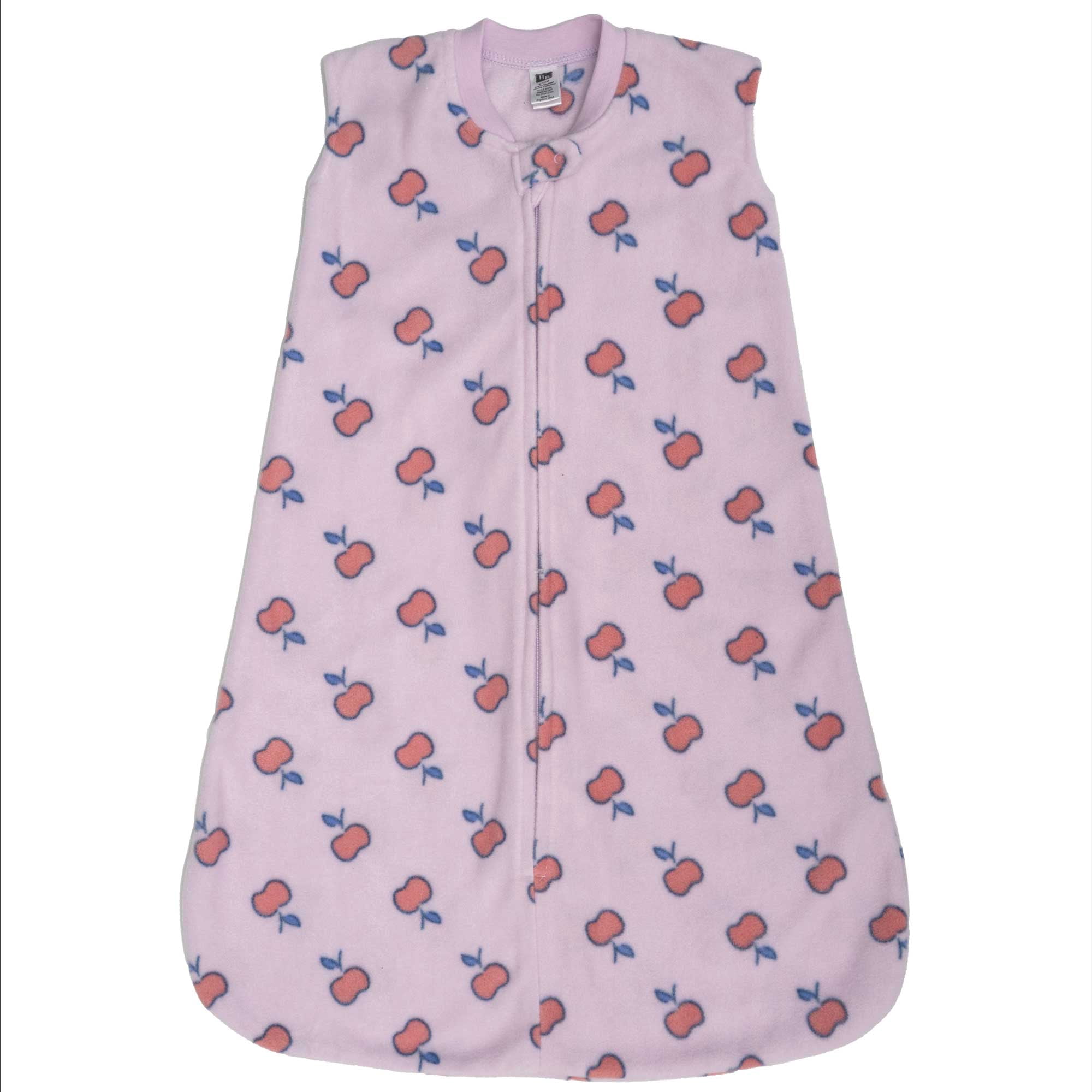 Hudson Baby Infant Girls Fleece Sleeping Bag, Sack, Blanket, Apple, 0-6 Months