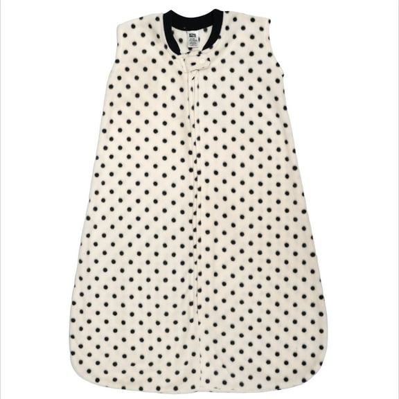 Hudson Baby Infant Girls Fleece Sleeping Bag, Sack, Blanket, Black Cream Dot, 0-6 Months