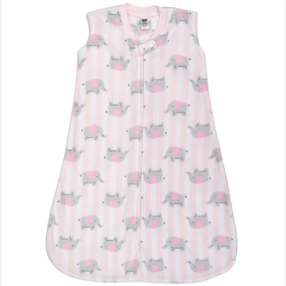 Hudson Baby Infant Girls Fleece Sleeping Bag, Sack, Blanket, Elephant Stripe, 12-18 Months