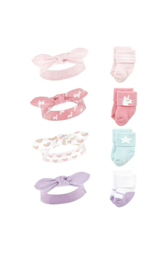 Girl Headband and Socks Layette Gift Set, Unicorn, 8-Piece