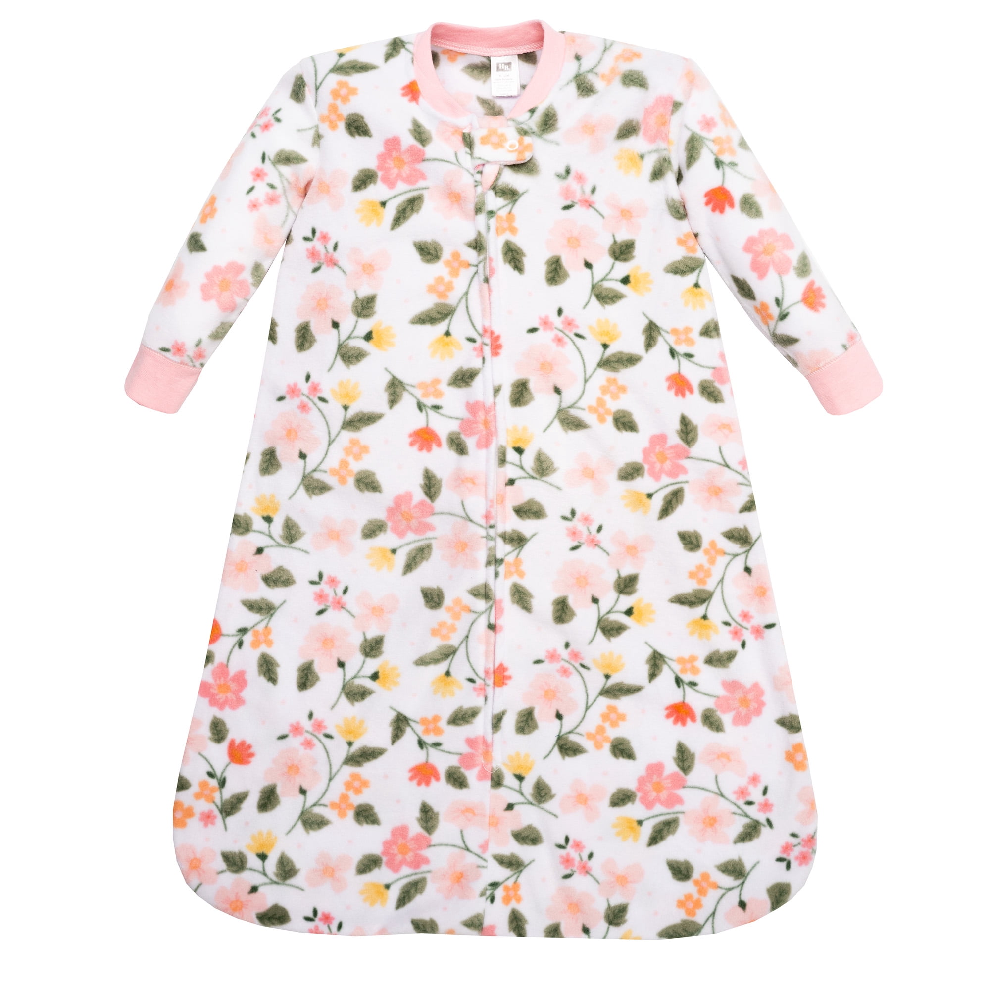 Hudson Baby Infant Girls Long-Sleeve Fleece Sleeping Bag, Family Floral, 12-18 Months