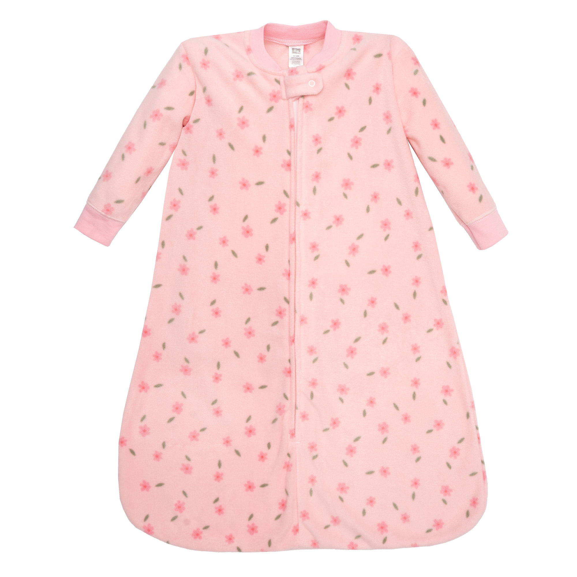 Hudson Baby Infant Girls Long-Sleeve Fleece Sleeping Bag, Small Floral, 0-6 Months