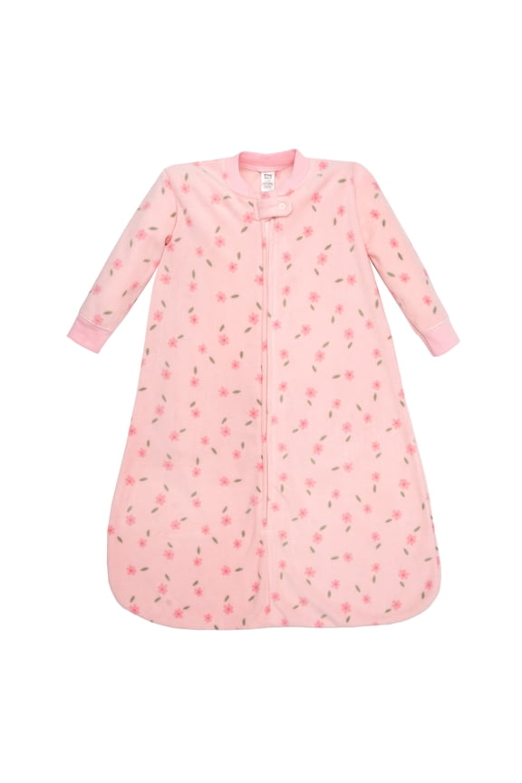 Infant Girls Long-Sleeve Fleece Sleeping Bag, Small Floral, 0-6 Months