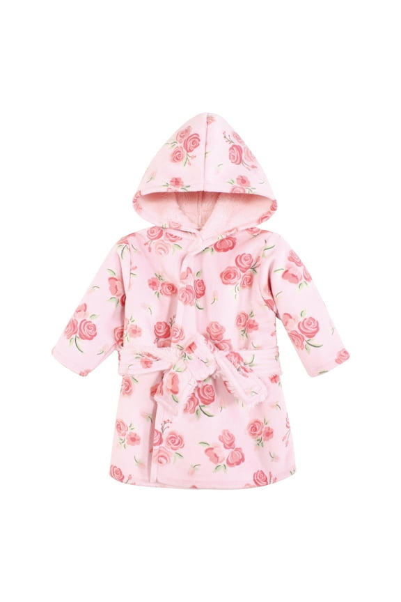 Infant Girls Mink with Faux Fur Lining Pool and Beach Robe Cover-ups, Blush Rose, 0-6 Months