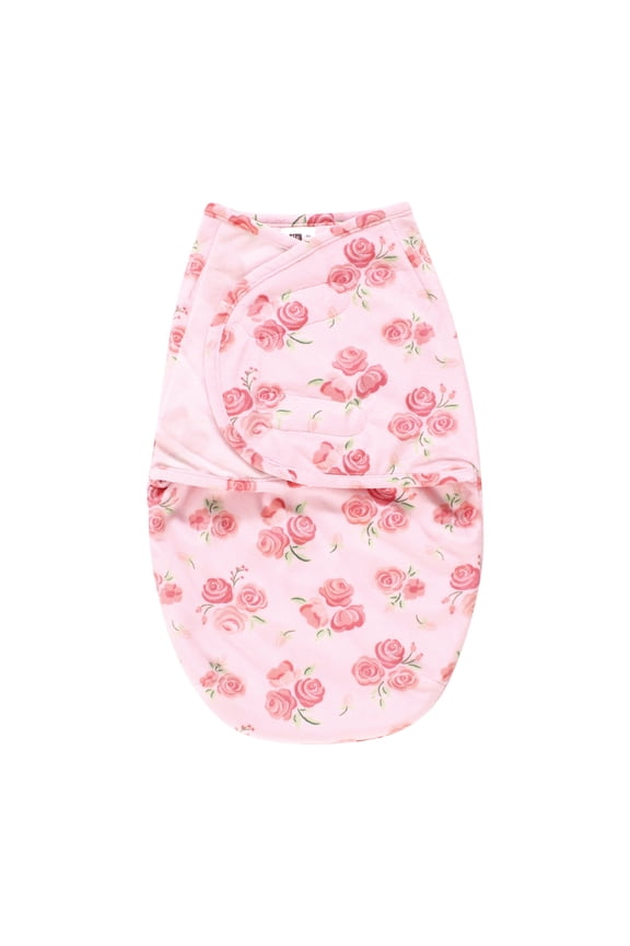 Infant Girls Plush Faux Fur Swaddle Wrap, Blush Rose, 0-3 Months