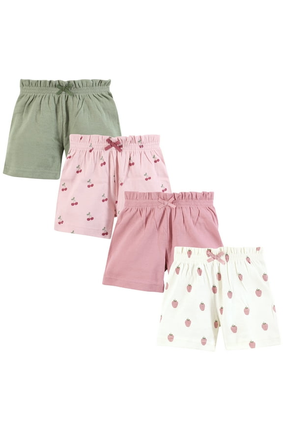 Infant Girls Shorts Bottoms 4-Pack, Assorted Fruit, 2T