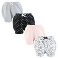 thumbnail image 1 of Hudson Baby Infant Girls Shorts Bottoms 4-Pack, Black White Floral, 18-24 Months, 1 of 3