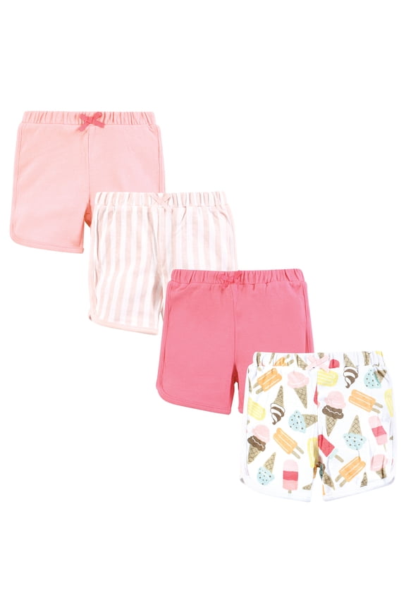Infant Girls Shorts Bottoms 4-Pack, Ice Cream And Popsicles, 5T